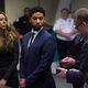Jussie Smollett appears at a hearing in Chicago March 14, 2019, after he was charged with faking a homophobic, racist attack on himself. Now, executives at his show, Empire, say he and his character won’t be back for next season.